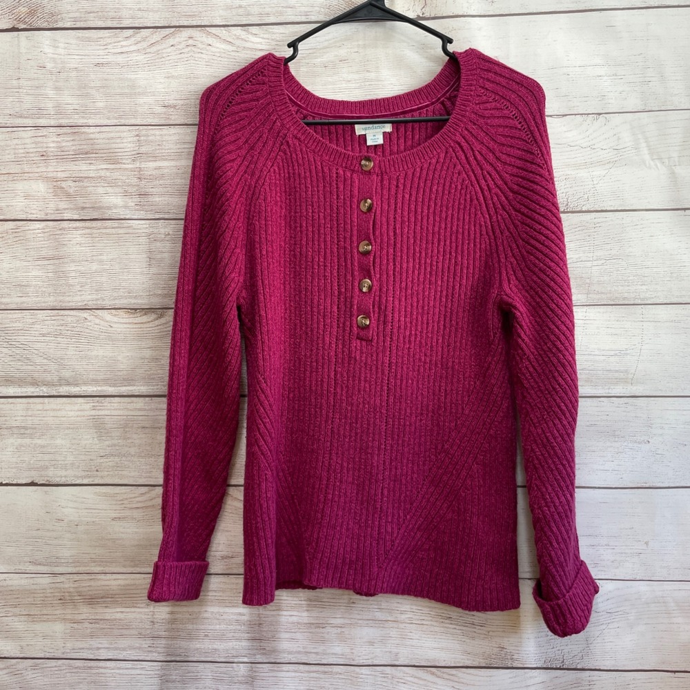 NEW WITHOUT TAGS SUNDANCE RIBBED SWEATER IN FUCHSIA